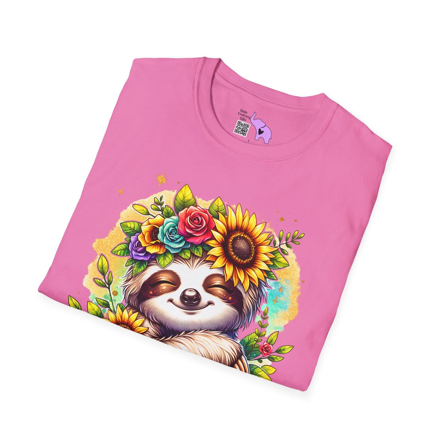 Flowery Sloth Adult T-shirt