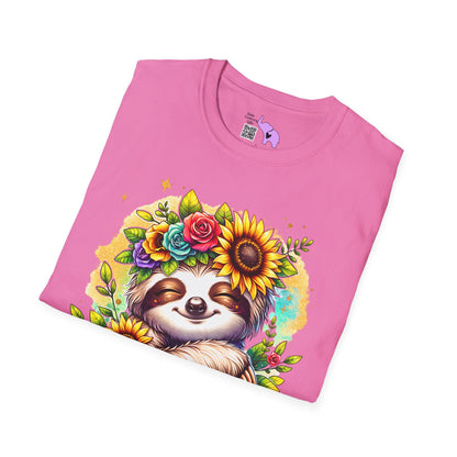 Flowery Sloth Adult T-shirt