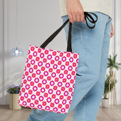 Rosy Star Garden Canvas Tote Bag