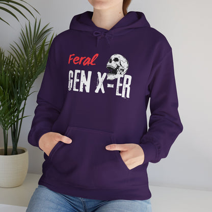 Feral Gen-Xer Skull Heavy Blend™ Hooded Sweatshirt