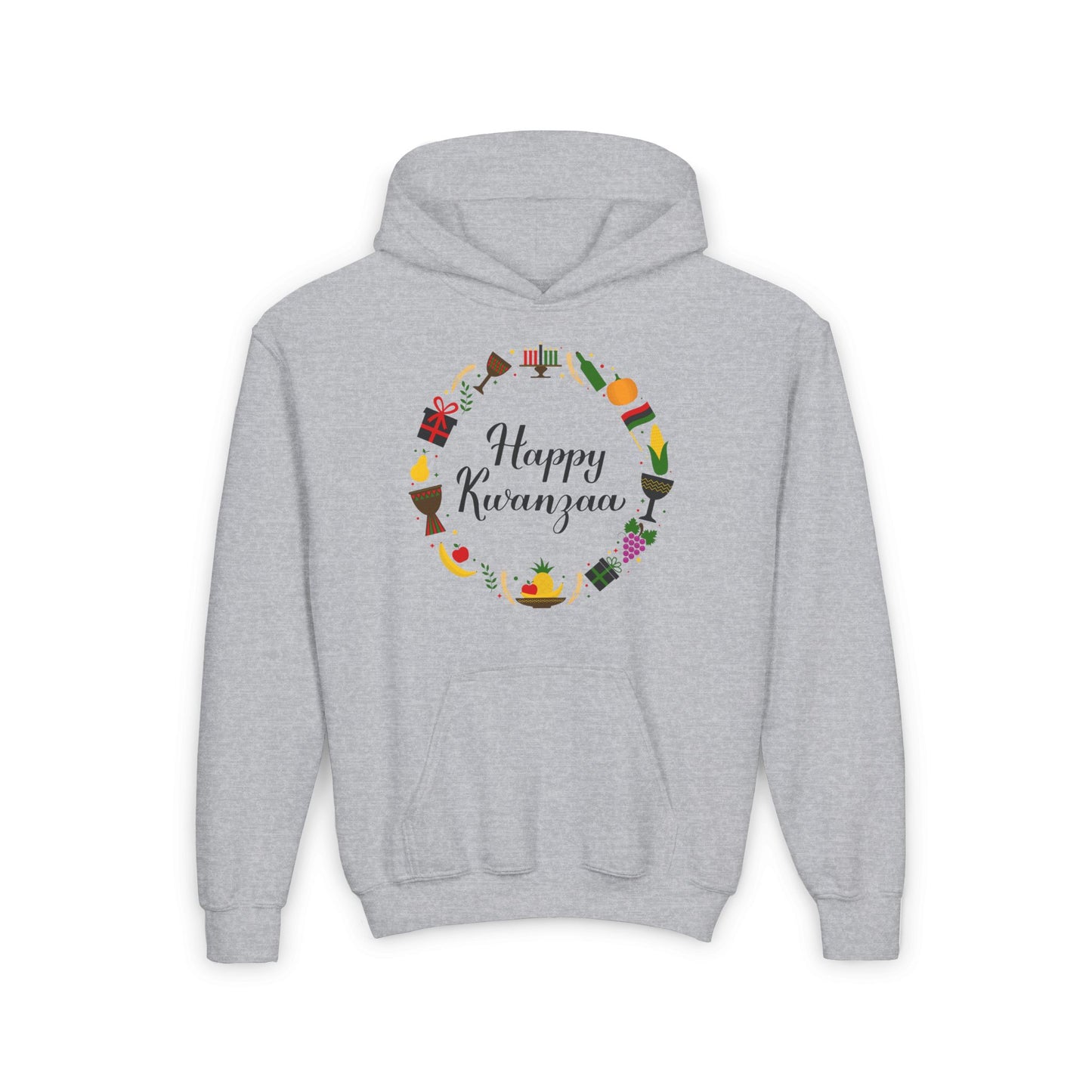 Happy Kwanzaa Wreath Youth Heavy Blend Hoodie