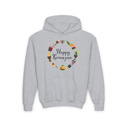 Happy Kwanzaa Wreath Youth Heavy Blend Hoodie