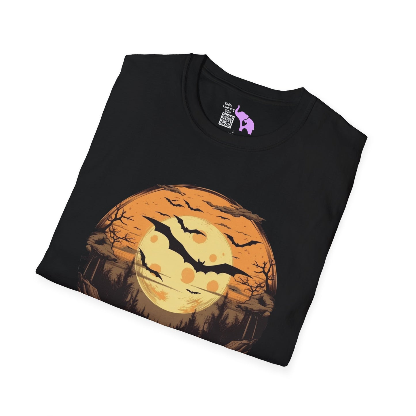 Creepy Bats Over Moon 1 Adult T-shirt