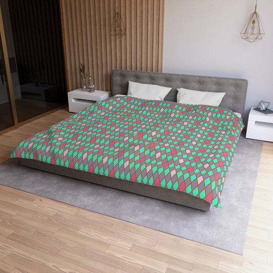 Teal/Pink Harlequin Duvet Bedding Set