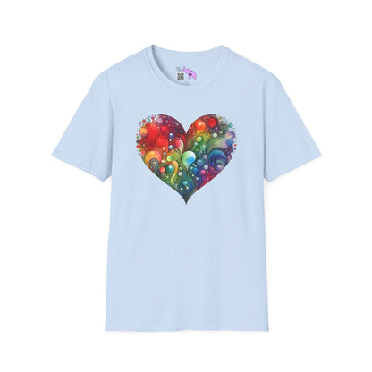 Color Burst Heart Adult T-shirt