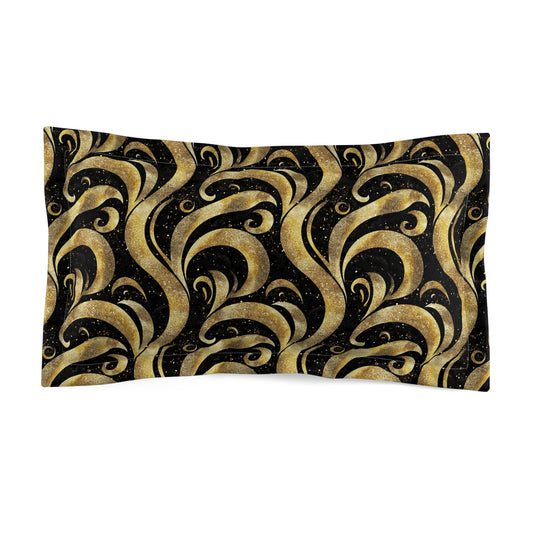 Black & Gold Luxe Swirl Pillow Sham