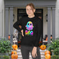 Neon Ghostly Boo Youth Long Sleeve Tee