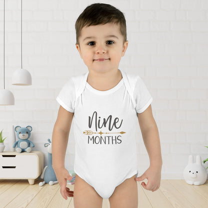 Golden Arrow Milestone Baby Bodysuit-Nine Months