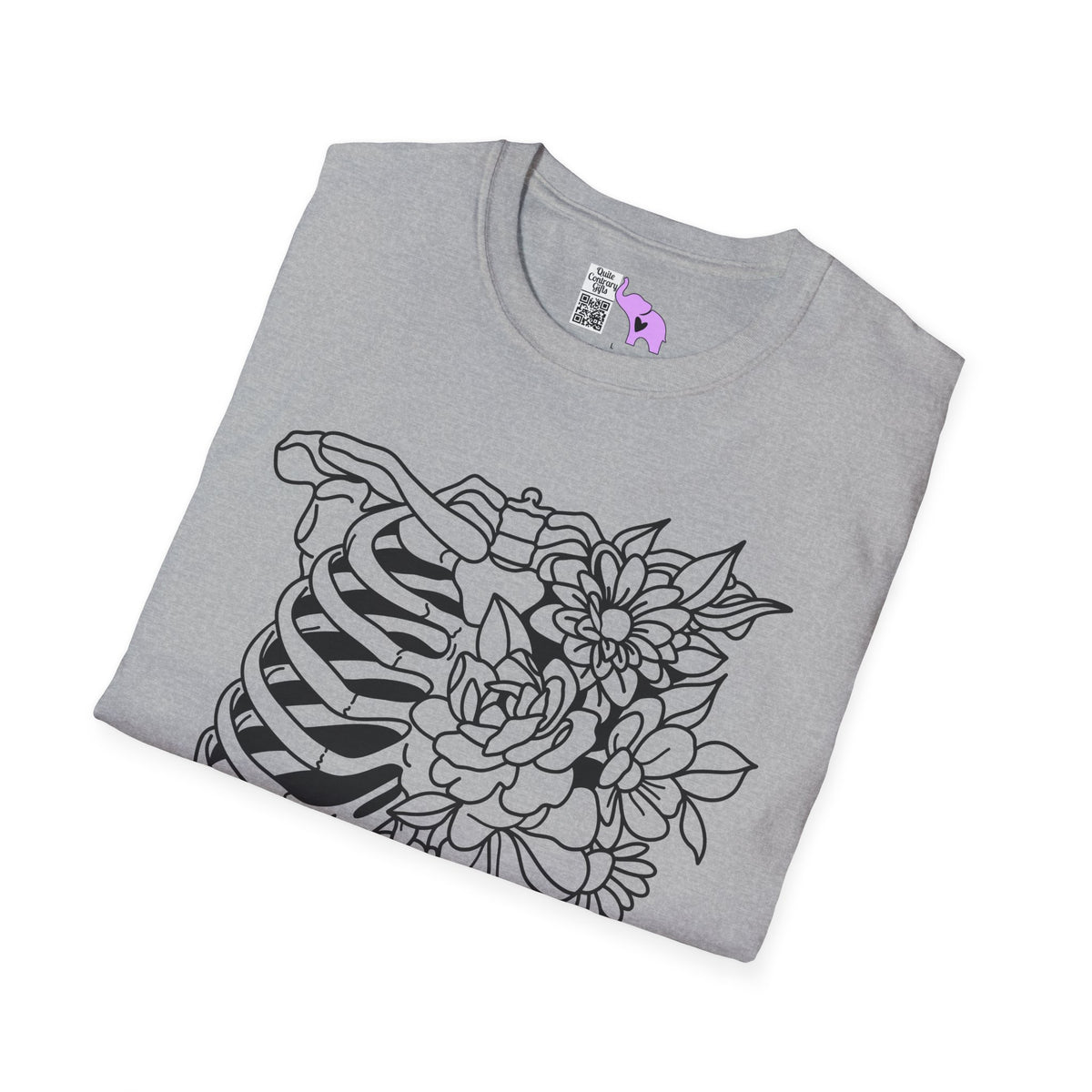 Floral Ribcage Adult T-shirt