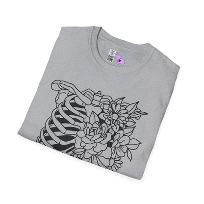 Floral Ribcage Adult T-shirt