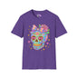 Neon Sugar Skull Adult T-shirt