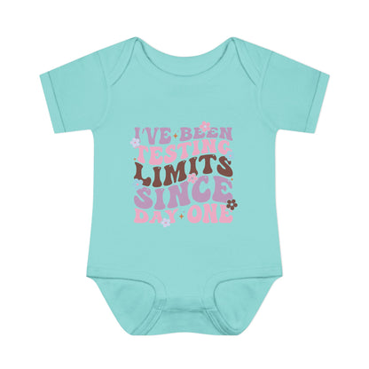 I've Been Testing Limits Since Day One Infant Baby Rib Bodysuit
