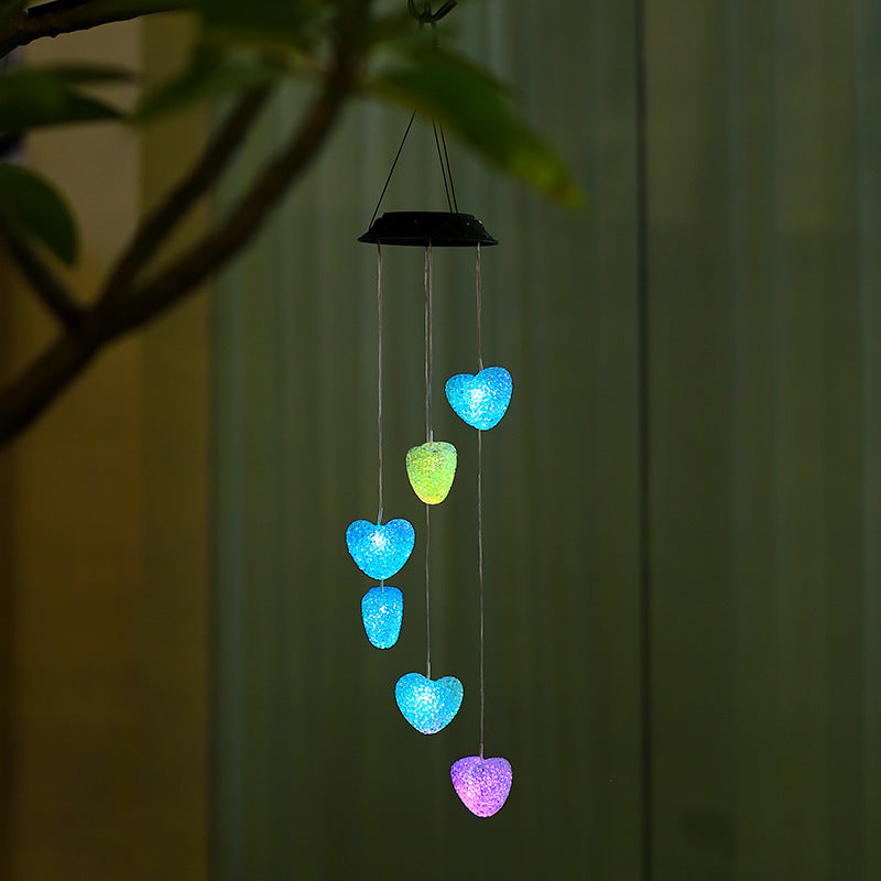 Solar LED Wind Chimes Variety Round, Heart, & Star