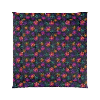 Neon Lotus Blooms Comforter