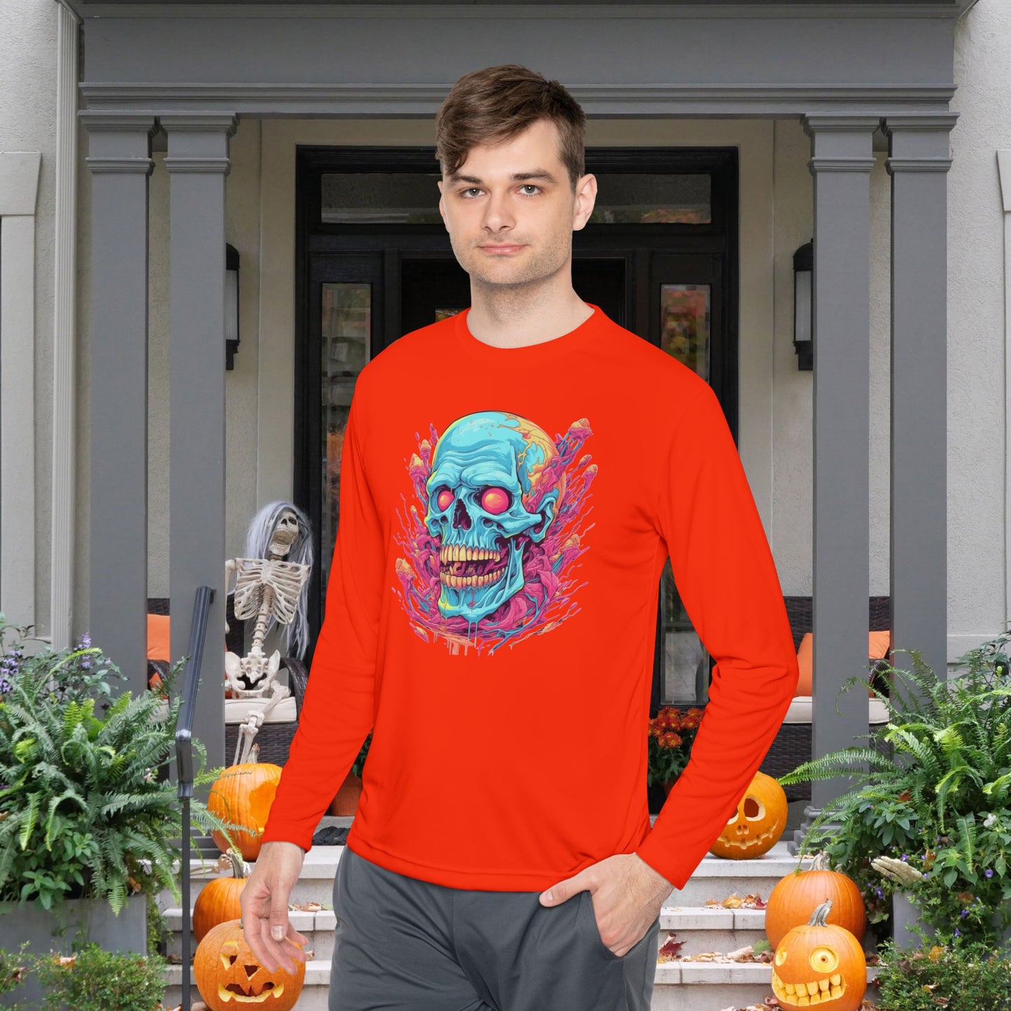 Psycho Skull Adult Long Sleeve Tee