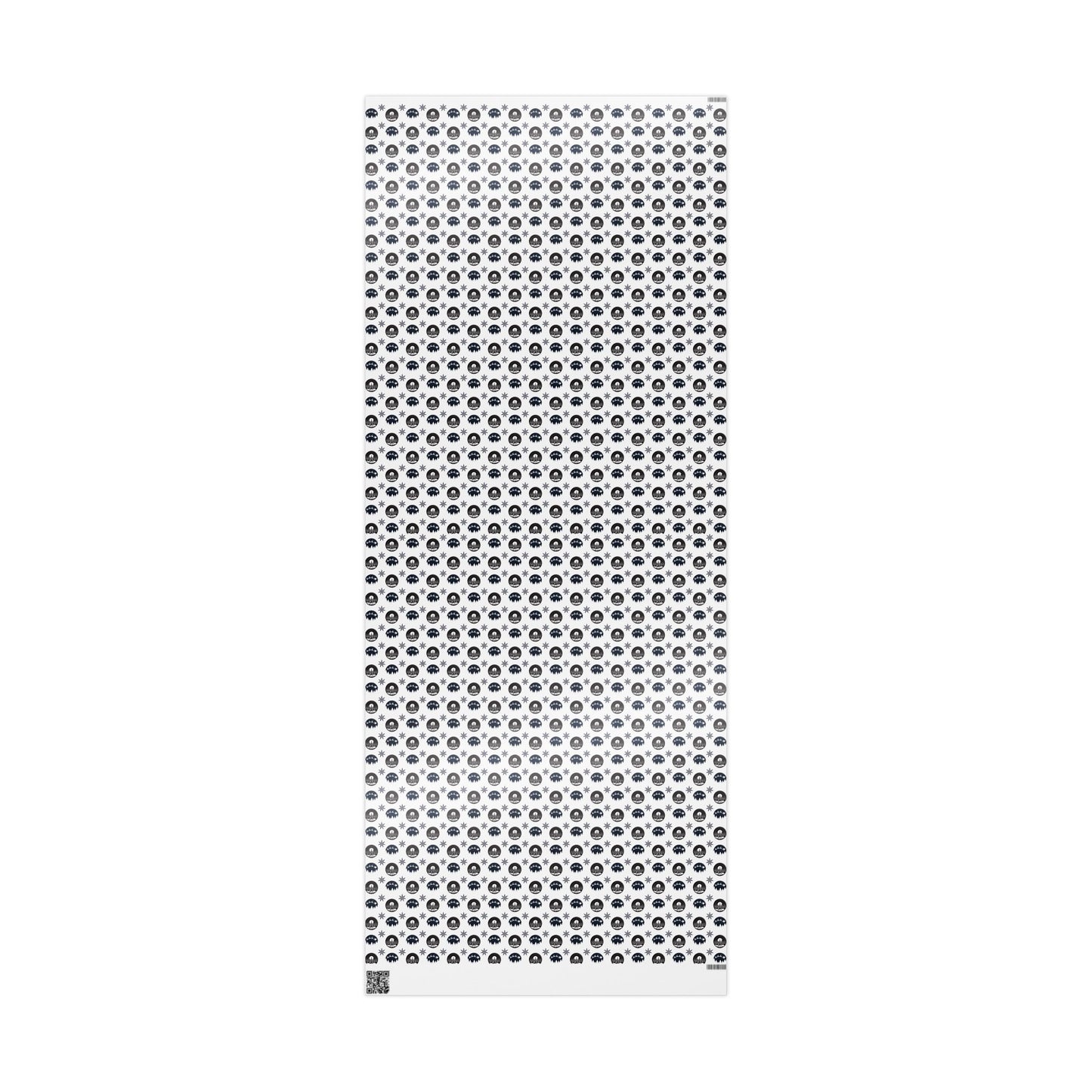 Round Christmas Nights Silhouette Wrapping Paper