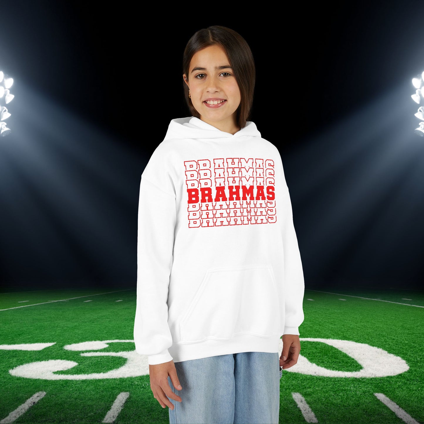 Brahmas (Stacked) Youth Heavy Blend Hoodie