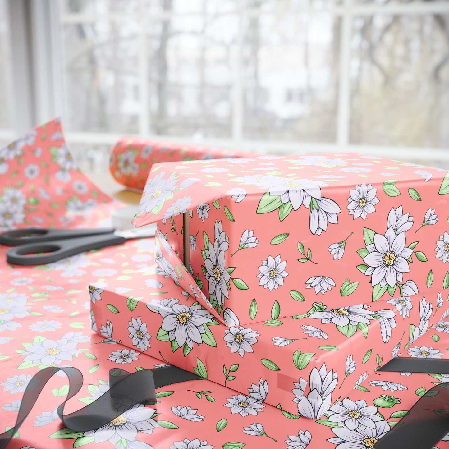 Jasmine Blush Garden Wrapping Paper