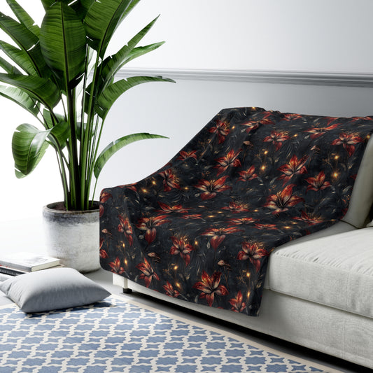 Fire Lilly Dreams Sherpa Fleece Blanket