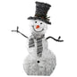 Flocked Snowman LED Decoration – Battery-Powered Holiday Display