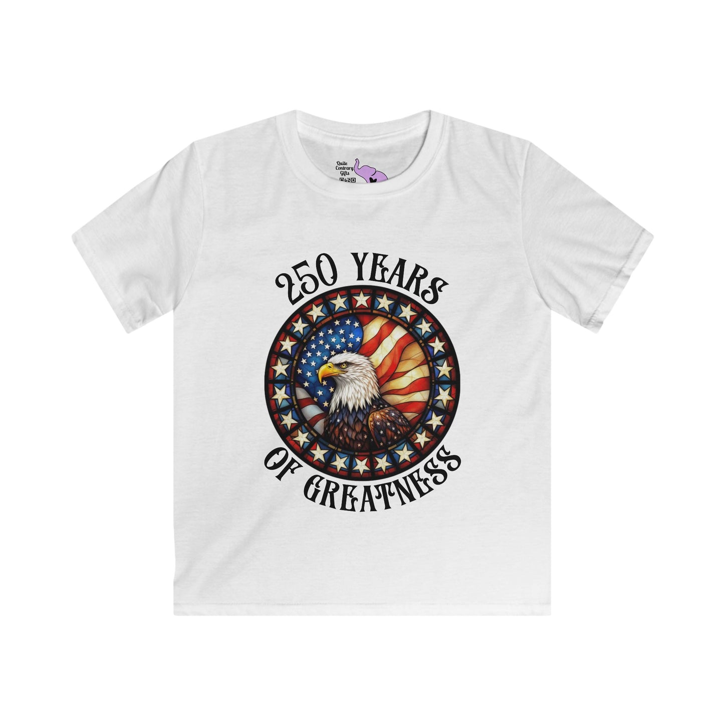 250 Years of Greatness (Stained Glass Eagle) Youth Softstyle Tee