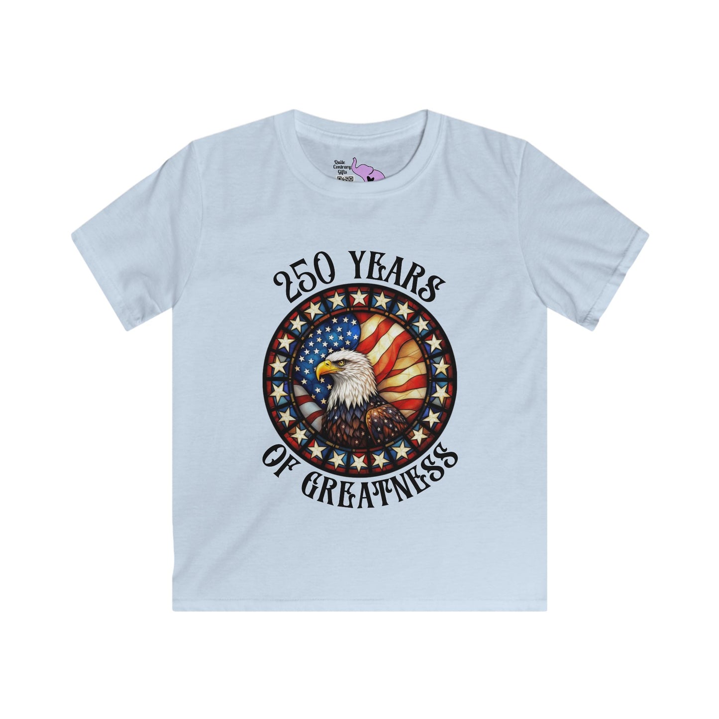 250 Years of Greatness (Stained Glass Eagle) Youth Softstyle Tee