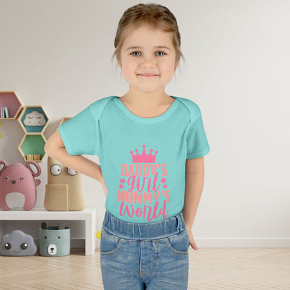 Daddy's Girl Mommy's World Infant Baby Rib Bodysuit