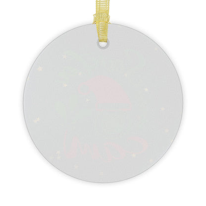 Santa Cam Glass Ornament