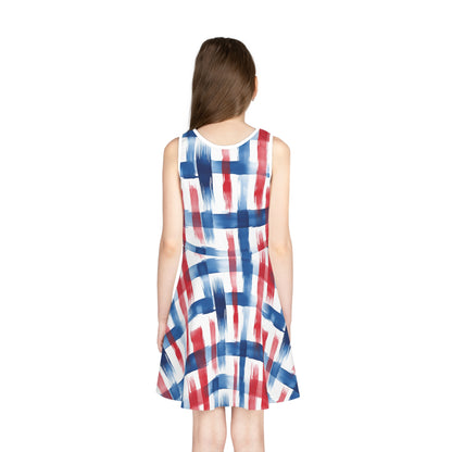 Liberty Strokes Girls' Sleeveless Sundress