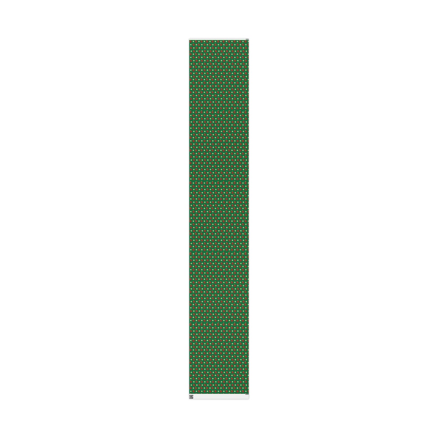 Red Ornament Gold Star Green Custom Wrapping Paper (Sarah)