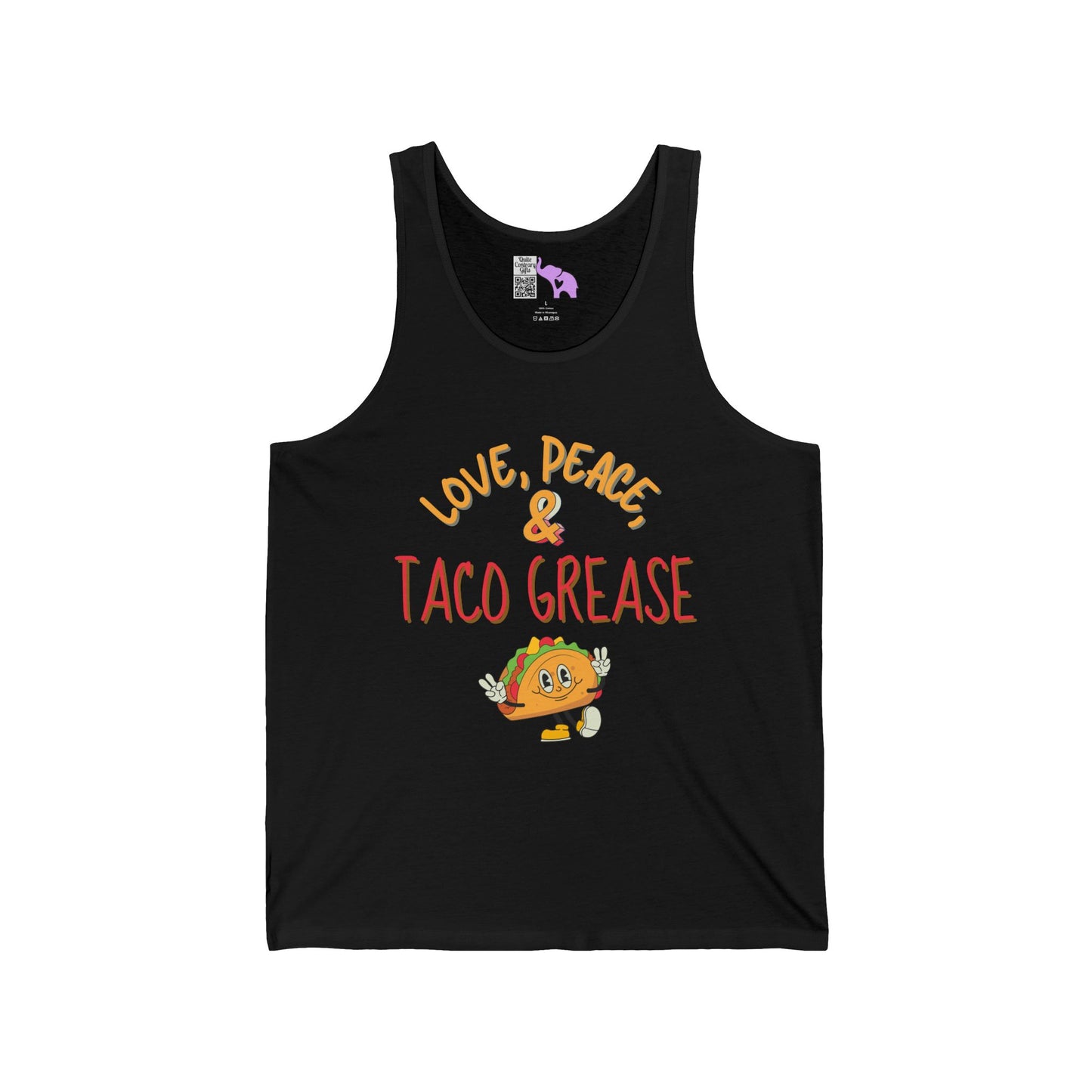 Love, Peace, & Taco Grease Unisex Jersey Tank