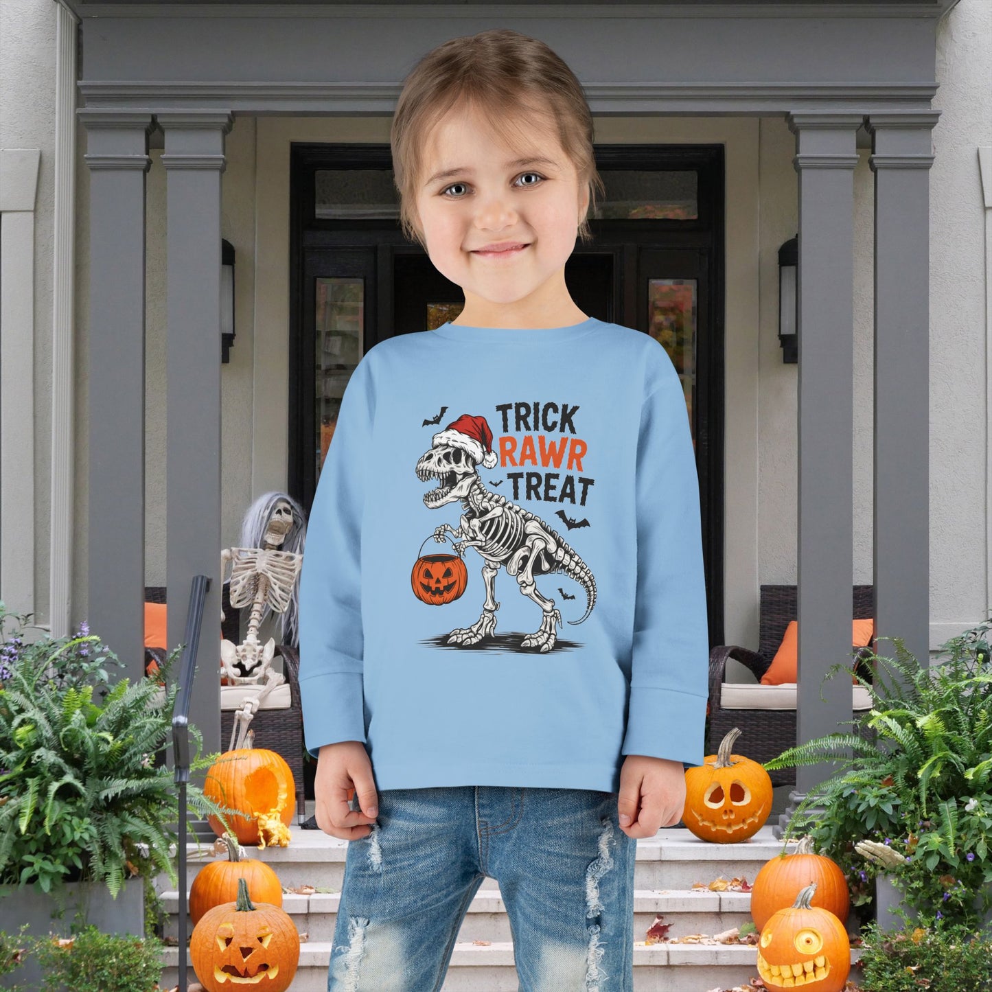 Trick Rawr Treat Toddler Long Sleeve Tee