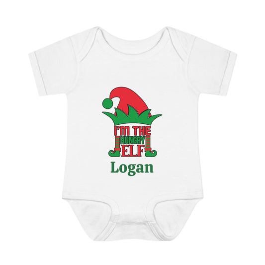 I'm The Hungry Elf Personalized Infant Baby Rib Bodysuit