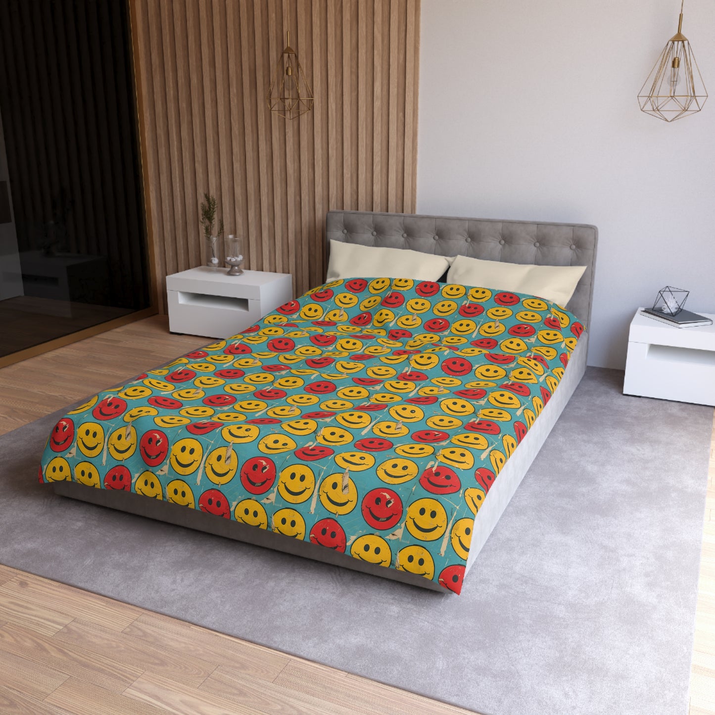 Retro Grins Microfiber Duvet Cover