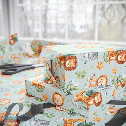 Cute Safari Animals Wrapping Paper