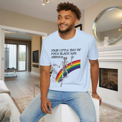 Your Little Ray of Pitch Black Has Arrived (Rainbow) Adult T-shirt