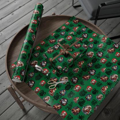 Creepy Santa & Krampus Wrapping Paper