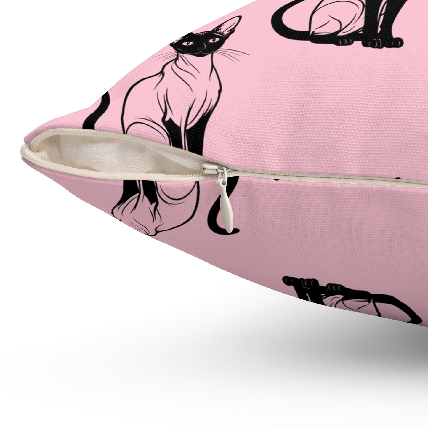 Siamese Charm – Pink Whisper Throw Pillow