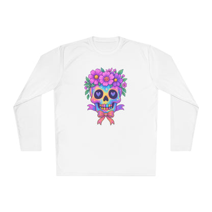Neon Sugar Skull w/Floral Crown Adult Long Sleeve Tee
