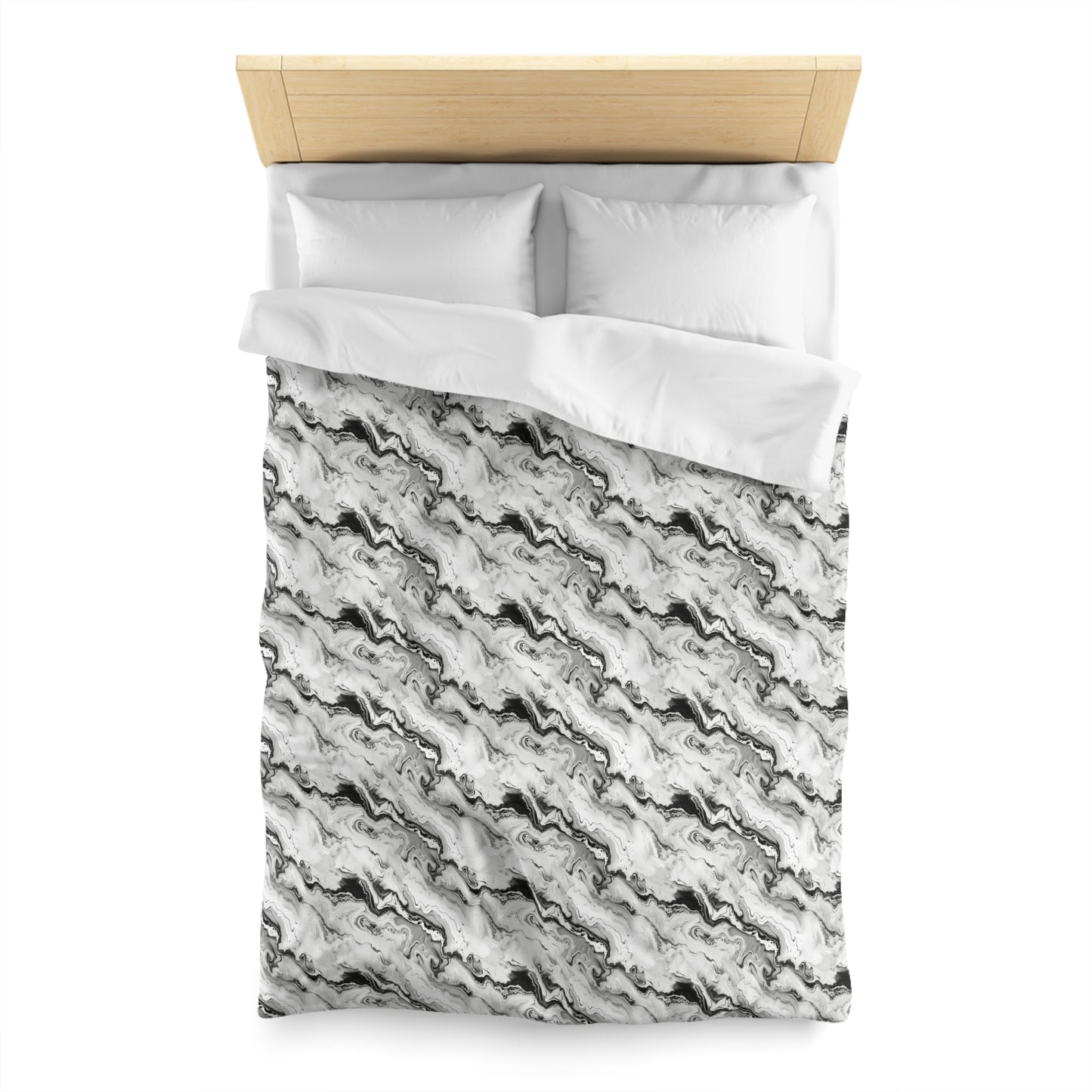 Frost Veil Marble Microfiber Duvet Cover