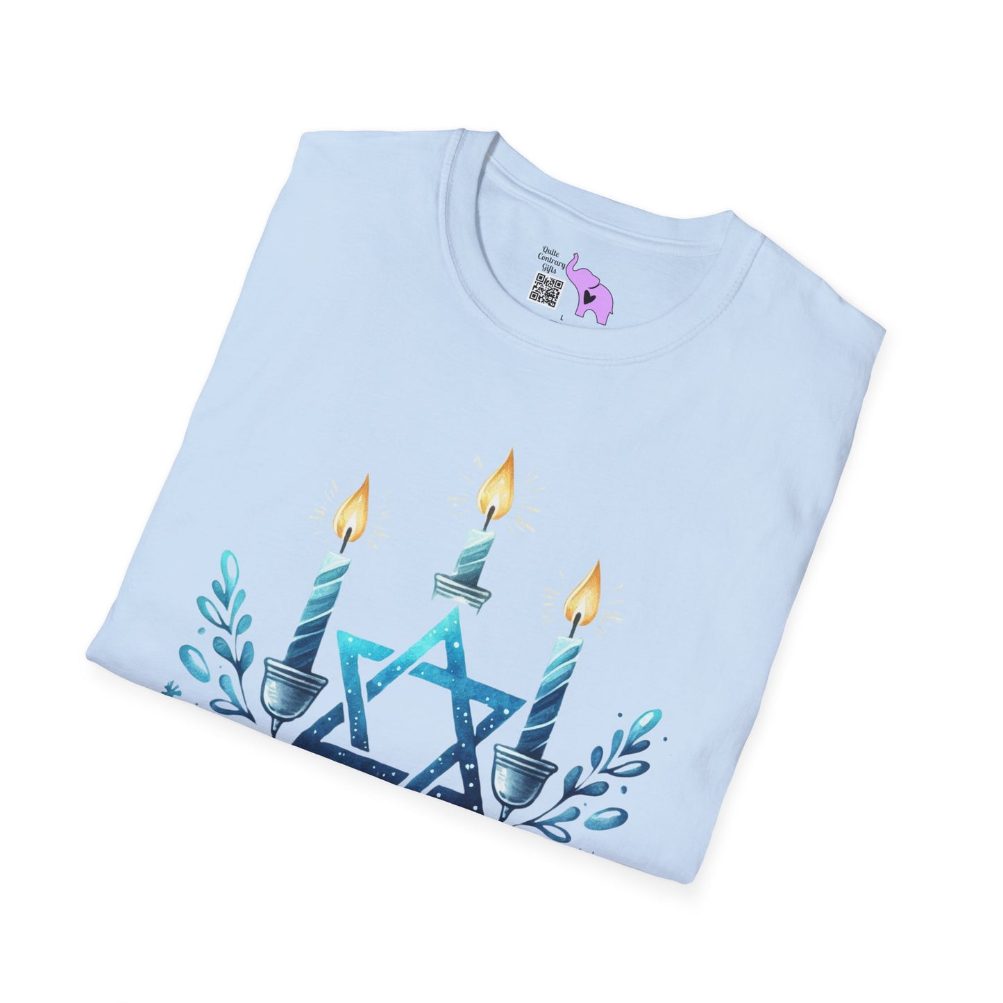 Star & Flame Hanukkah Adult T-shirt