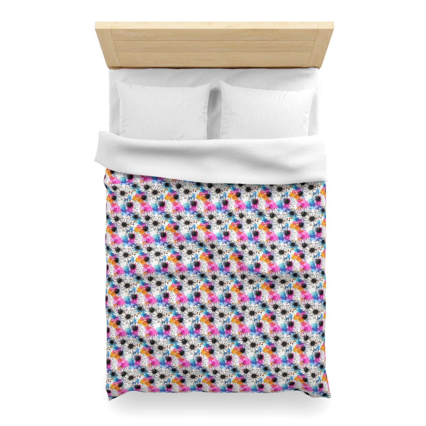 Watercolor Daisy Dream Microfiber Duvet Cover