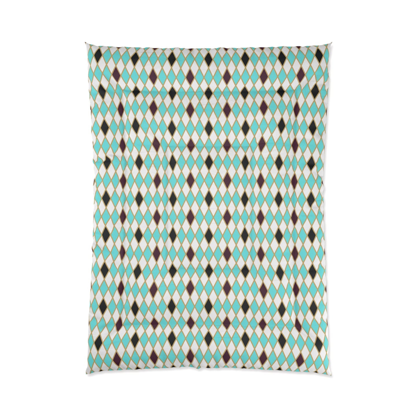 Teal/White Harlequin Basic Bedding Set