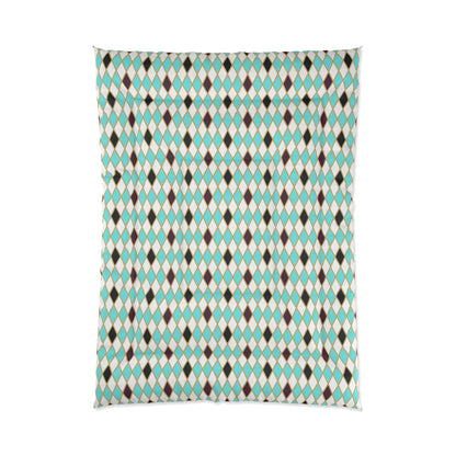 Teal/White Harlequin Basic Bedding Set