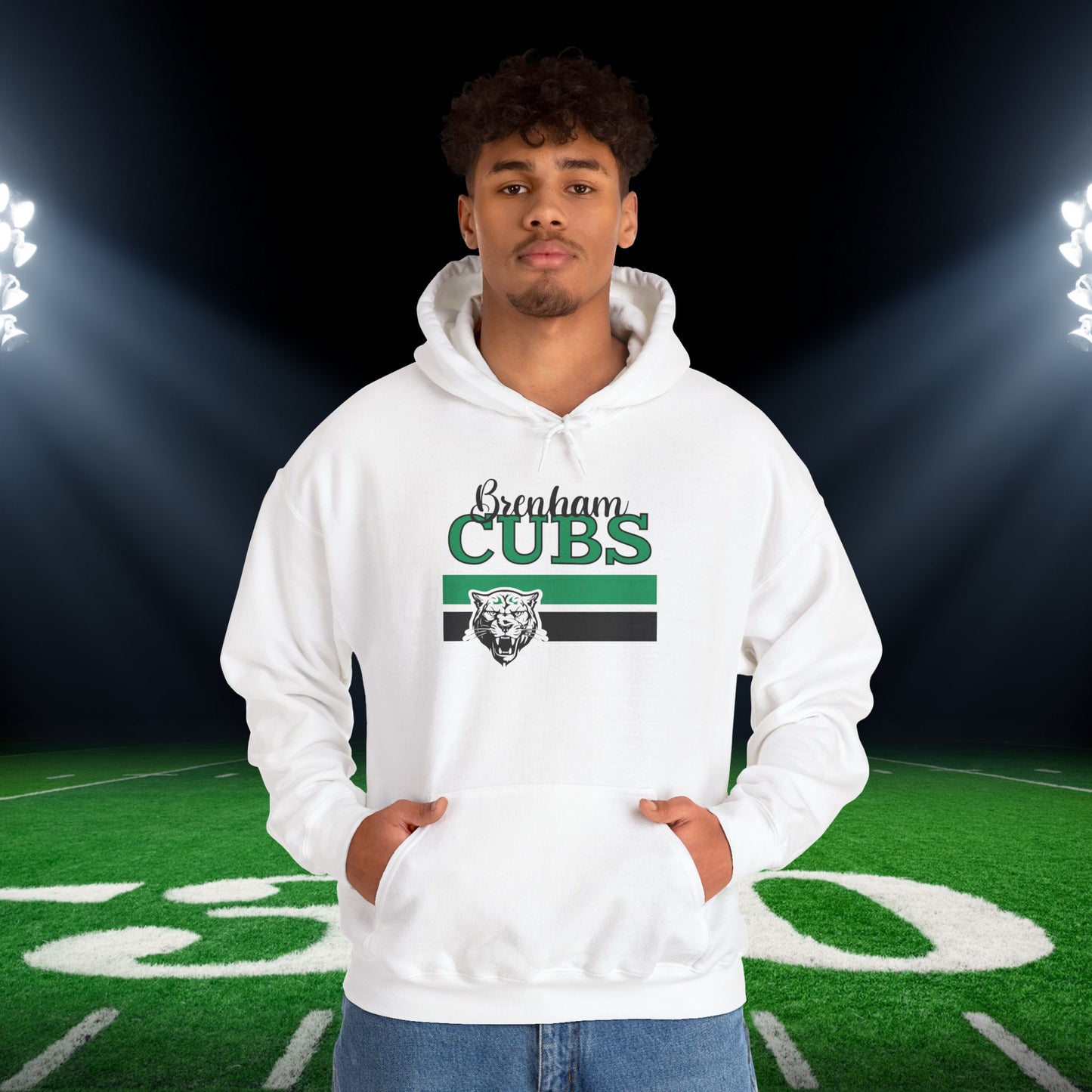 Brenham Cubs w/Mascot & Stripes Adult Heavy Blend™ Hoodie