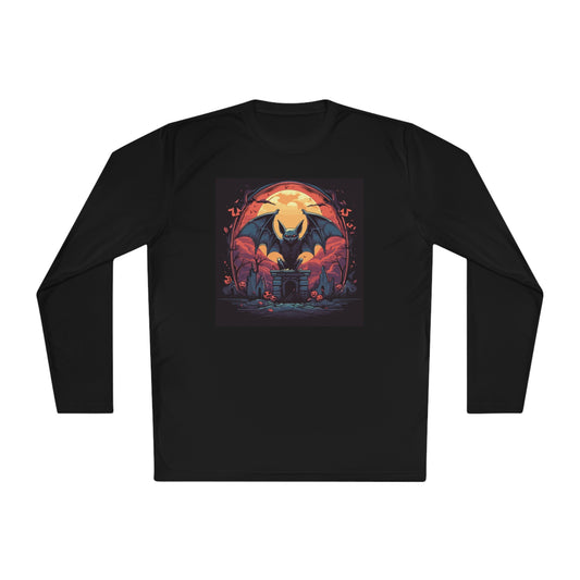 Creepy Bats Over Moon 14 Adult Long Sleeve Tee