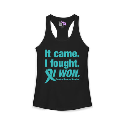 It Came I Fought I Won Cervical Cancer Survivior Women's Ideal Racerback Tank