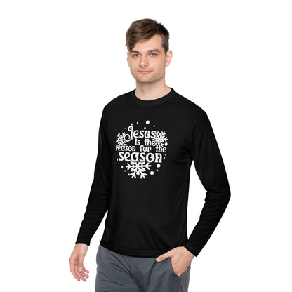 Jesus Is The Reason For The Season Snowflake Adult Long Sleeve Tee