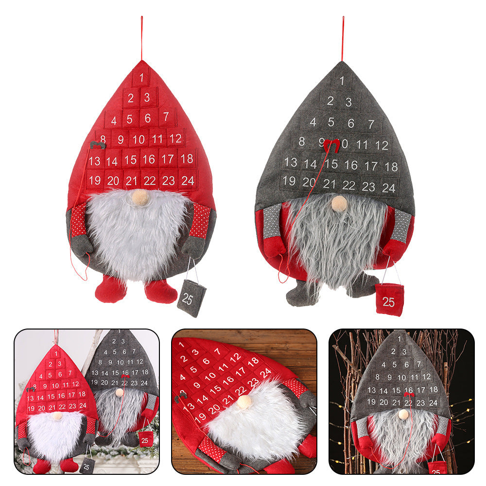 Christmas Advent Gnome Pocket Hanging Calendar