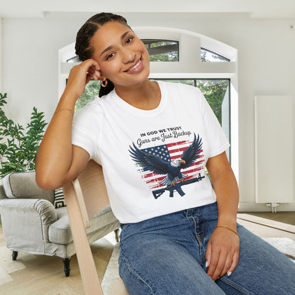 In God We Trust Guns Are Just Backup Adult T-shirt